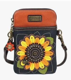 Chala Cellphone Crossbody Sunflower Purse with Adjustable Strap